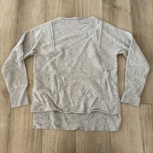 Sundance Catalog Small Gray Lambswool Blend Knit Speckled‎ Ribbed Sweater